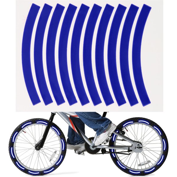 Cinta Reflectante Adhesiva De 10 Uds., Pegatina De Advertencia De Seguridad En Ciclismo, Cinta Reflectora Para Bicicleta, Tira Para Coche Amarillo-image