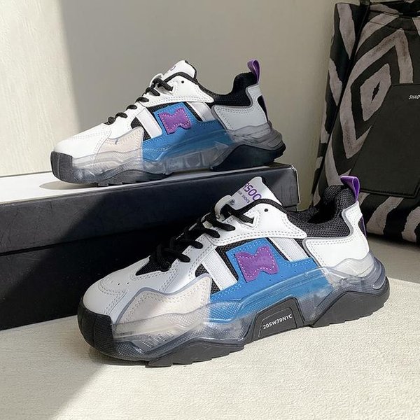 Nuevas Zapatillas De Mujer Moda Zapatos De Plataforma Para Mujer Con Cordones Transpirables Vulcanizados Zapatos Deportivos Para Mujer Zapatos 36 PúRpura-image