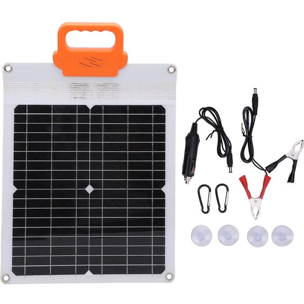 Cargador De Panel Solar PortáTil 20W 18V Panel Solar Monocristalino Panel Solar Resistente Al Agua Con White-image