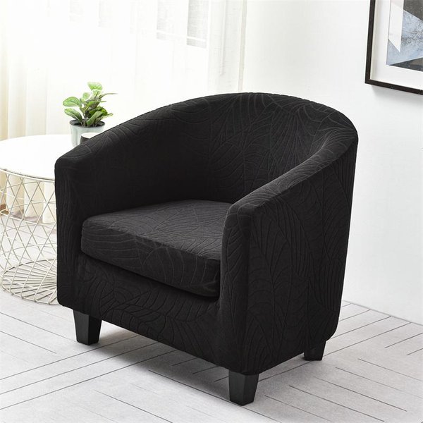 Funda EláStica Para SillóN Club Con Fundas Para CojíN De Asiento Jacquard De Hojas Fundas EláSticas Para SillóN De Tina Fundas EláSticas Para Sofá Individual Bar Estudio 1 Set-image
