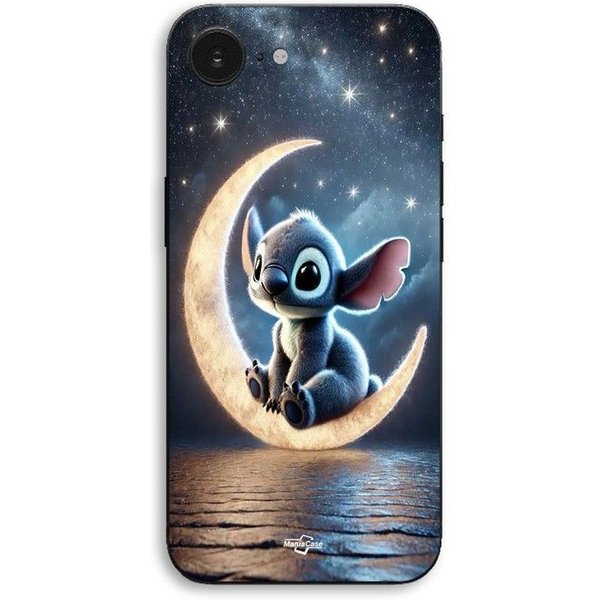 Etui Na Telefon - Maniacase - Iphone 17E - Silikon TPU - WzóR Stitch KsiężYc Noc GwiaźDzista - Czarne-image
