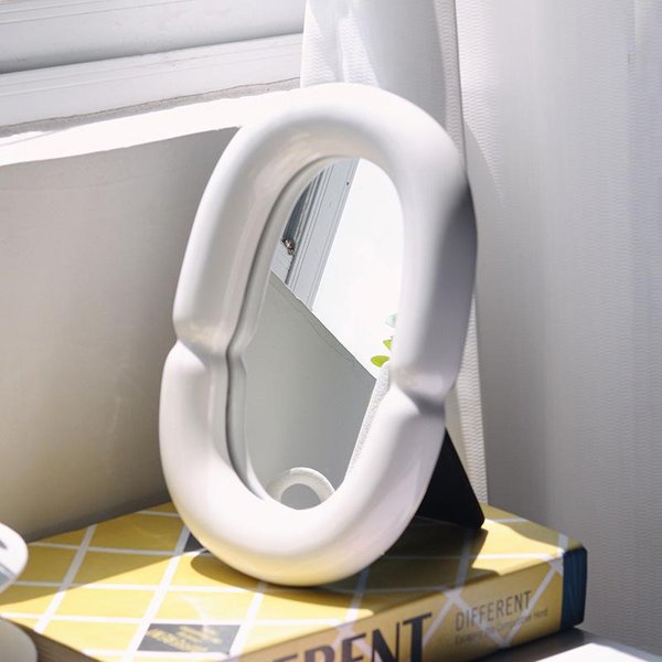 Espejo De Maquillaje De Estilo NóRdico, Adorno Para HabitacióN, Dormitorio, Tocador, Escritorio, Espejo, DecoracióN Sencilla Y Suave Para El Hogar.-image