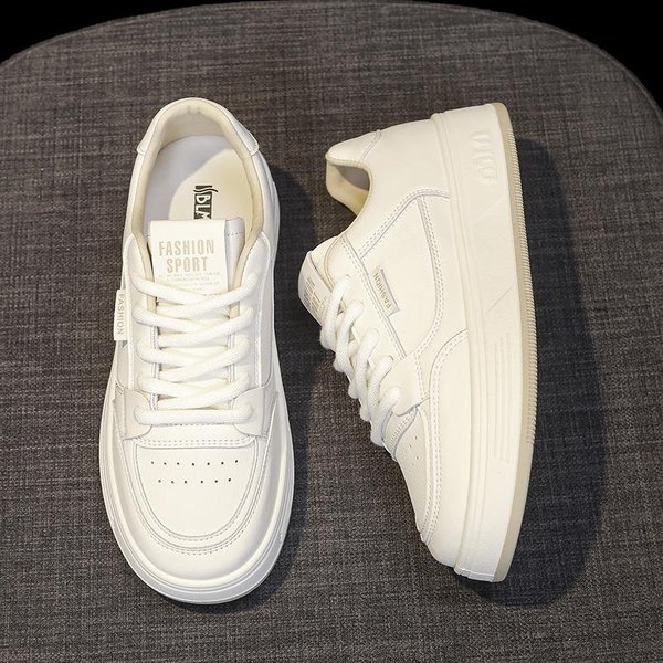 Zapatos Blancos PequeñOs De Cuero Ligero Con Suela Suave, Zapatos De Mujer Transpirables De Verano, Nuevos Zapatos De Base Plana Para Primavera Y OtoñO, Zapatos Deportivos Casuales 40-image