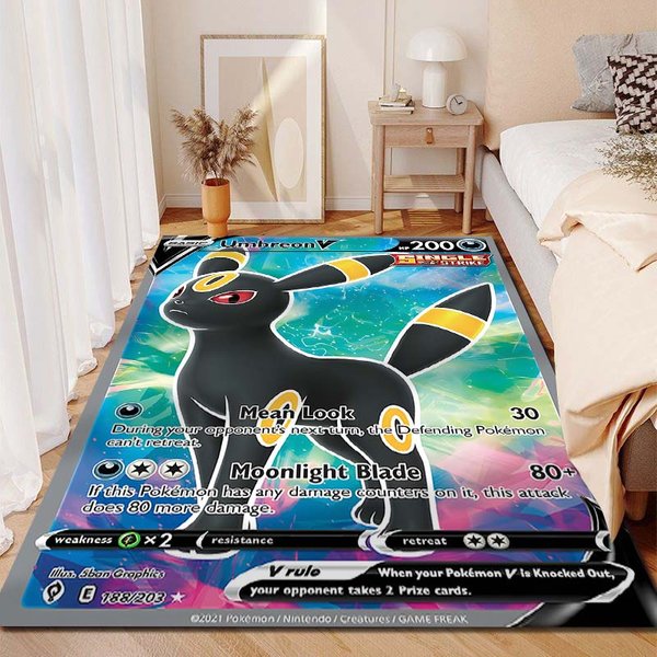 15 RozmiaróW Dywan Z Nadrukiem Klanu PokéMon Eevee Do Salonu Sypialni Pokoju DziecięCego Dekoracja Domu Dywan Obszarowy Mata PodłOgowa Do Szatni Na Sofę 70X100Cm (28X39In)-image