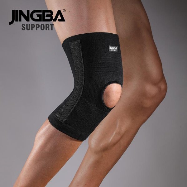 Jingba Support Rodillera EláStica Con Soporte De Resorte Rodillera Para Voleibol Baloncesto Protector De Rodilla Rodillera Deportiva Alta Calidad PráCtico Uso Diario L Negro-image