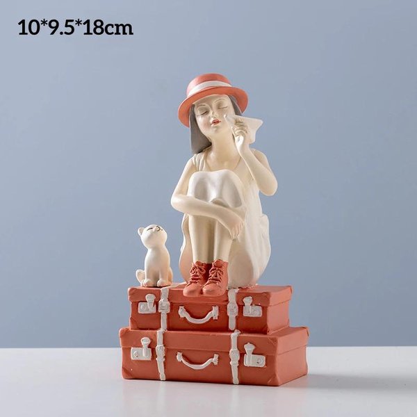 Escultura De Figura De Arte Minimalista Moderno, Adorno Abstracto De Resina Para NiñA, DecoracióN Creativa Para Sala De Estar. Beige-image