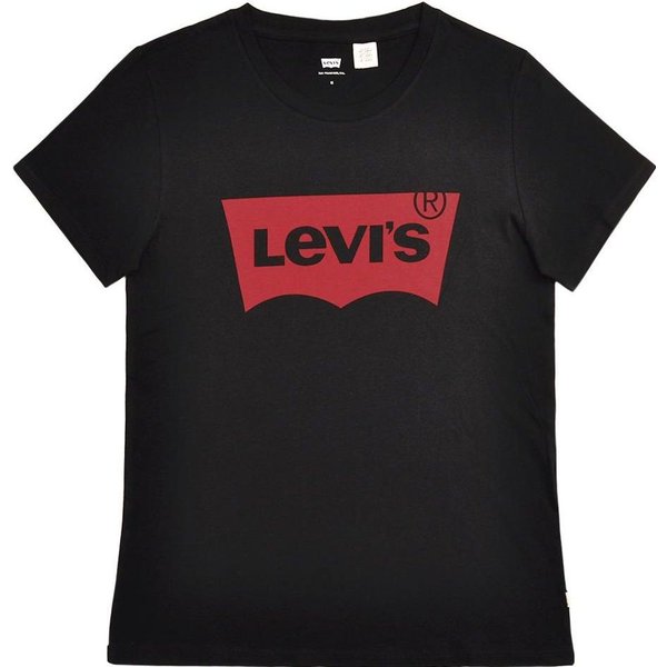 Camiseta De Manga Corta Con Cuello Redondo Y Estampado Del Logo Levis Para Mujer Tops Negro 17369-0201 S-image