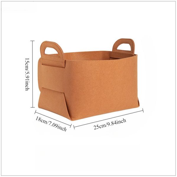 1 Cesta De Almacenamiento De Fieltro De Estilo NóRdico Para Sala De Estar, Mesa De Té, ArtíCulos Diversos, Cesta Plegable De Tela, Caja De Almacenamiento Para Dormitorio, Calcetines, Cesta De LavanderíA. M MarróN-image