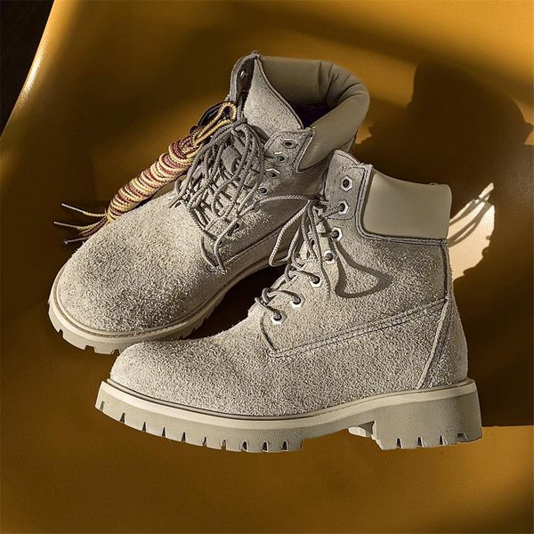 SkóRzane MęSkie Botki Buty Kostkę Wysoka Jakość Projektant Codzienne Formalne Outdoorowe Buty Dla MężCzyzn Moda Buty Biznesowe MężCzyzna 46 Gray-image