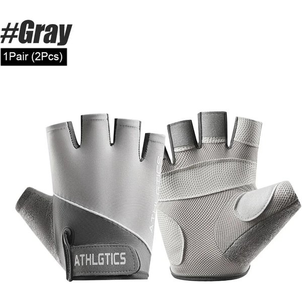 1 Par Guantes De Ciclismo Transpirables Guantes De Gimnasio Para Entrenamiento Para Hombres Mujeres Levantamiento De Pesas Guantes Sin Dedos Entrenamiento Ejercicio Fitness L Gris-image