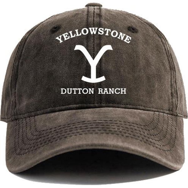 Gorras De BéIsbol Yellowstone Dutton Ranch Sombreros Desgastados Gorra Unisex Mujer Retro Exterior Verano Ajustables Sombreros MZ-294 Black-image