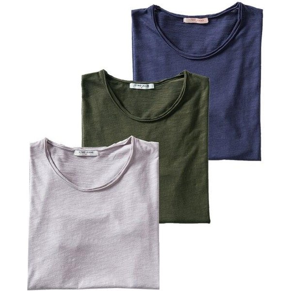 3 Sztuk/Zestaw Lato 100% BawełNa O-Neck T-Shirt MężCzyźNi Soild 10 Kolory MęSkie Koszulki Casual KróTki RęKaw MężCzyzna Podstawowe Topy Tees XL Blue-image