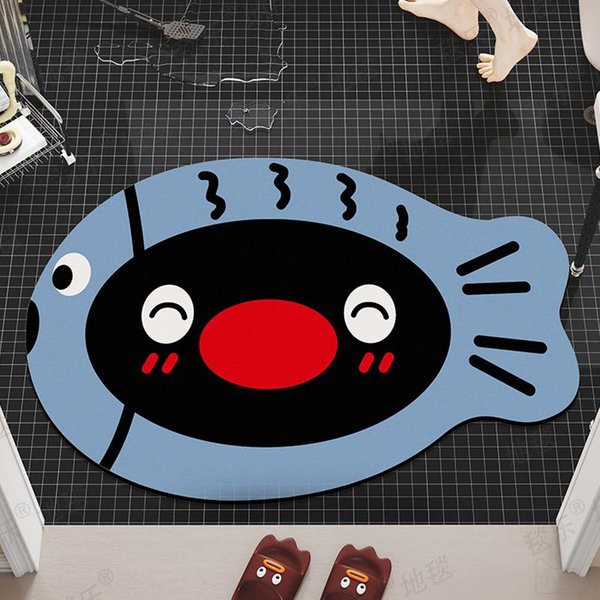 Wycieraczka Z KreskóWki Pingu AntypośLizgowa Mata PodłOgowa Do Przedpokoju ŁAzienki Kuchni Odporna Na Zabrudzenia Dekoracja Domu 60X90CM 2X3FT-image