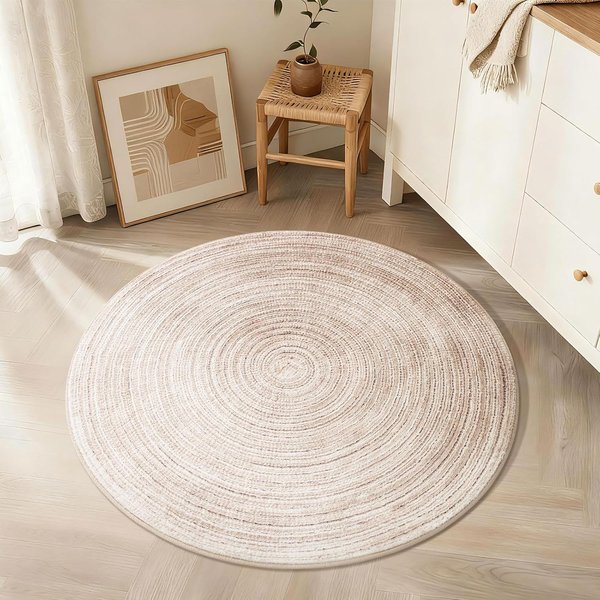 MięKki Niebieski OkrąGłY Dywan – AntypośLizgowy Niskopienny Dywanik Do Przedpokoju, Kuchni, ŁAzienki, Pokoju DziecięCego Diameter 100Cm(39In)-image