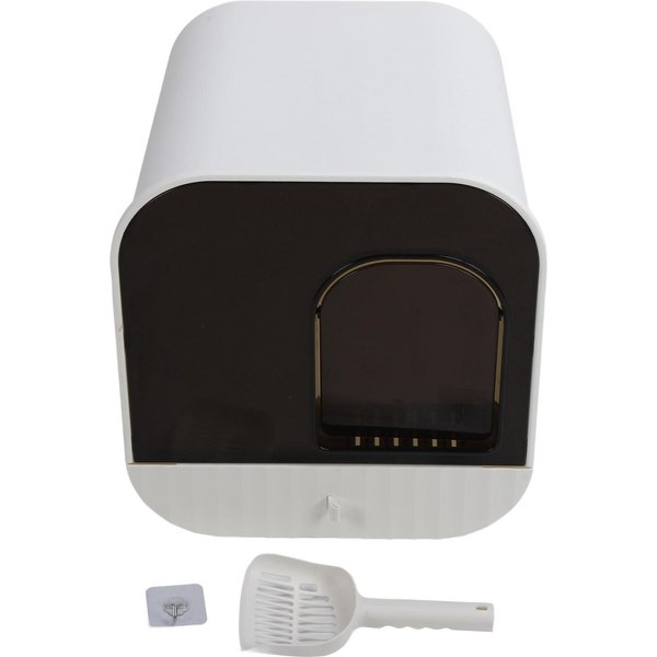 Caja De Arena Cerrada Para Gatos Control De Olores Grande Con Tapa Bandeja De Arena Para Gatitos Tipo CajóN Inodoro Para Gatos Con White-image