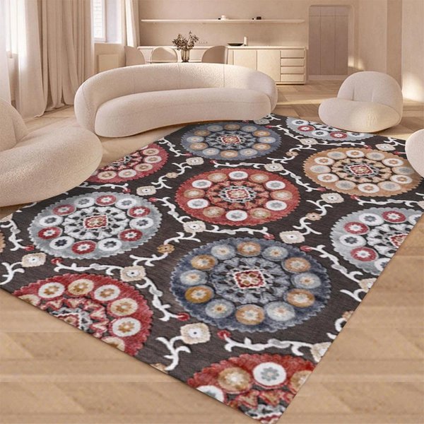 Dywan Vintage Turecki Drukowany Dywan Do Salonu Mata PodłOgowa Do Sypialni Dekoracja Salonu Mata Na Stół Kawowy Do Kuchni MożNa Prać W Pralki Wycieraczka 50X80CM White-image