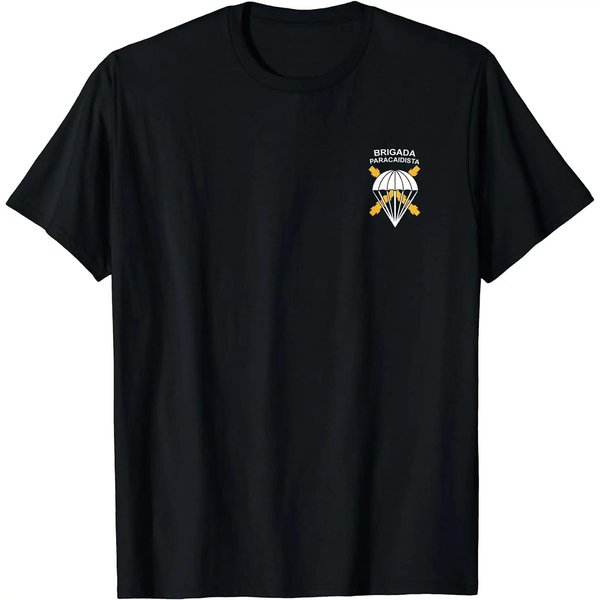Brigada Paracaidista Bripac EjéRcito Paraca Camiseta Manga Corta Casual 100 AlgodóN Camisa 3XL Black-image