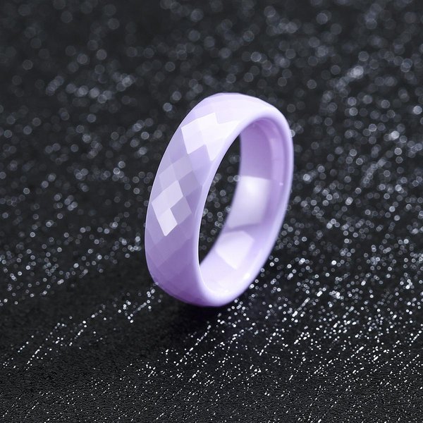 6Mm Ceramiczna ObrąCzka ŚLubna Unisex, Czarny BiałY Zielony Niebieski Lawendowy PierśCionek Dla Kobiet I MężCzyzn, Hipoalergiczny, Rozmiar Us 5-12 7-image