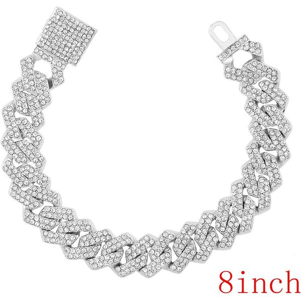 Naszyjnik łAńCuszek KubańSki Miami Prong 14 Mm Dla Kobiet W Kolorze ZłOtym Luksusowy 2-RzęDowy Z Cyrkoniami KubańSki Choker BiżUteria Iced Out White-image