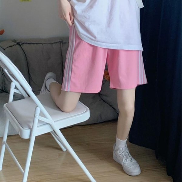 Pantalones Cortos Deportivos Mujer Verano VersióN Coreana Tendencia Estudiante Sueltos Y Delgados VersáTiles Finos De Pierna Ancha Casual Pantalones De Cinco Puntos XXL-image