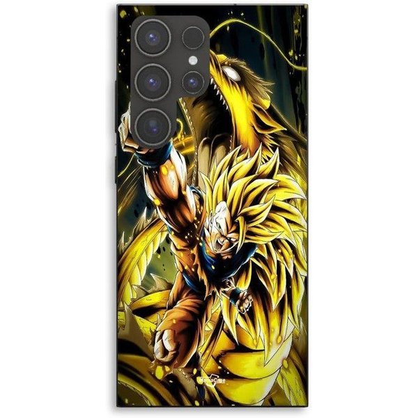Etui Dla Samsung Galaxy S23 Ultra Son Goku Super Saiyan SSJ3 Atak Punktowy Smoczy CzłOwiek Maniacase Czarny-image
