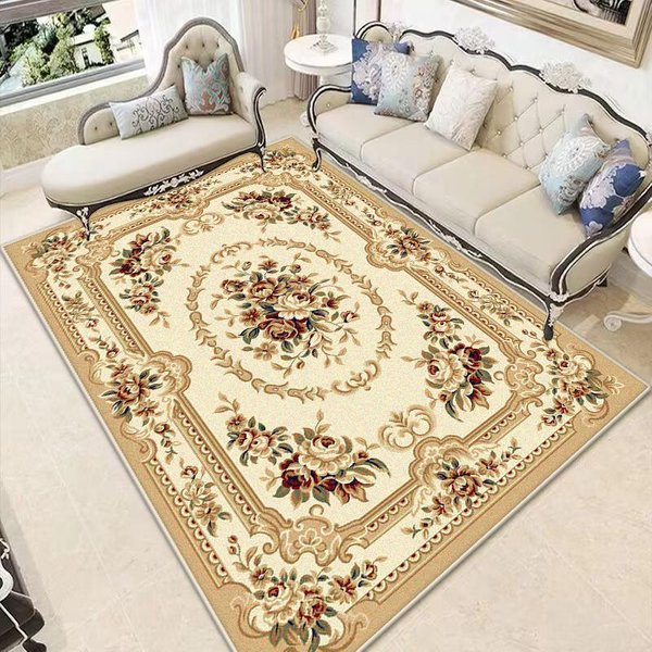 Dywan W Stylu Europejskim ZłOty Salon Luksusowa Sypialnia Garderoba Dekoracja Salonu Dywan DużY Rozmiar Zmywalny AntypośLizgowa Mata PodłOgowa 180*280Cm-image