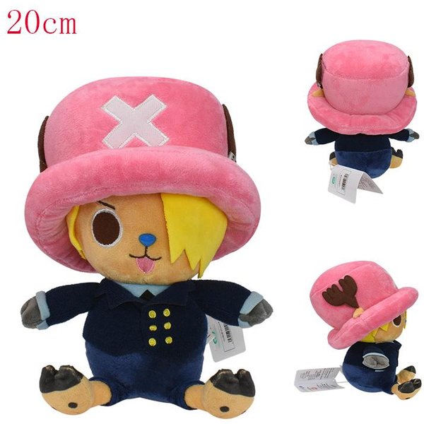 20CM Pluszowe Zabawki Tony Chopper ONE Piece Monkey D Luffy Piraci Ze SłOmianego Kapelusza Znak MięKkie Pluszowe Lalki Prezent Urodzinowy Pink-image