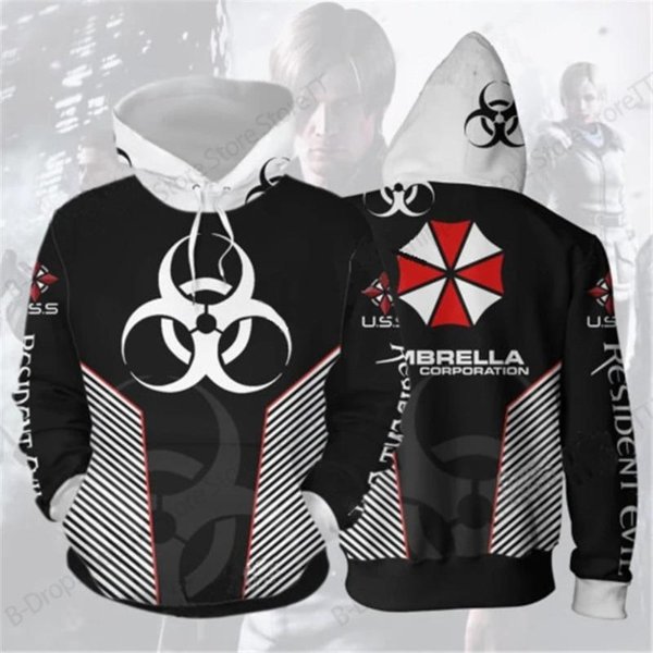 Sudadera Con Capucha Con Estampado 3D De Resident Evil Para Hombre Y Mujer, Sudaderas De Moda, Sudadera Casual, Abrigo Harajuku Unisex, Sudaderas, Ropa De Hombre M Gray-image