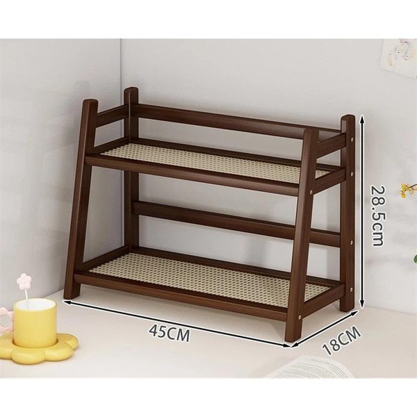 Wielofunkcyjna PółKa Kuchenna MałY Stojak Na Przyprawy Biurkowy Wielopoziomowy Organizer Do Przechowywania Oleju Soli Sosu Octu Do UżYcia Na Blacie 45Cm BrąZowy-image