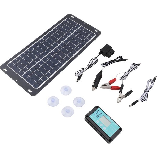 Kit De Panel Solar De 30W Panel De Carga Solar DC Con Doble USB Tipo C Con Controlador Mppt Impermeable 12V 24V-image