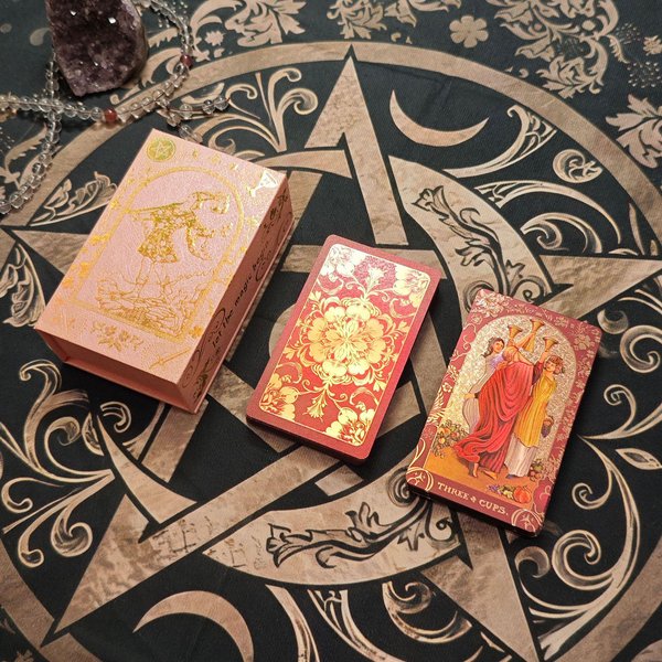 Karty Tarota Waite Folia ZłOta: Oryginalna Talia Tarota Z Kolorowym Nadrukiem, Wodoodporne Karty I Angielski Przewodnik. Idealne Do Rozgrywki StołOwej. 1 Box - 50 Decks-image