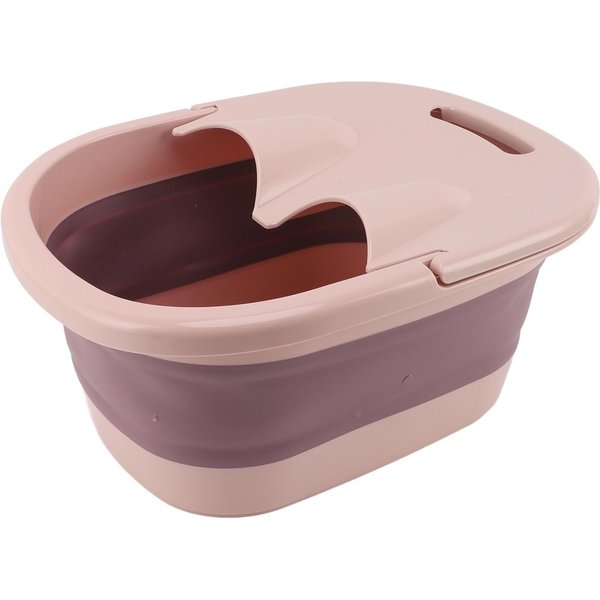 BañEra Plegable Para Pies Con Masaje Acupuntural PP Silicona Cubo Para Remojar Pies Para Remojar Pies Beige-image