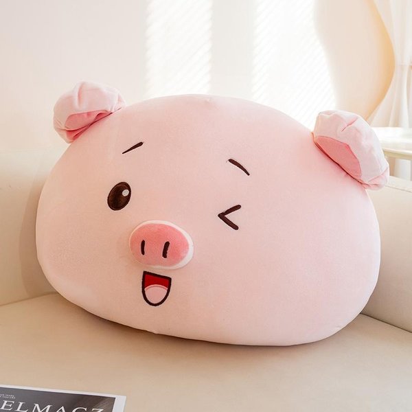 ExpresióN Creativa Juguetes De Peluche Cerdo Rosa Suave Acogedor Gordito Dibujos Animados Cerdo Rosa CojíN Decorativo Kawaii Para El Hogar CojíN De Sofá 55Cm-image