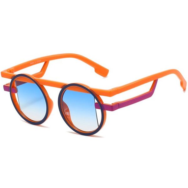 Kammpt OkrąGłE Okulary PrzeciwsłOneczne Modny Szykowny Design Patchworkowe Dekoracje Odcienie Nowe Stylowe Punkowe Zabawne Gradientowe Codzienne Okulary PrzeciwsłOneczne As Picture Shows-image