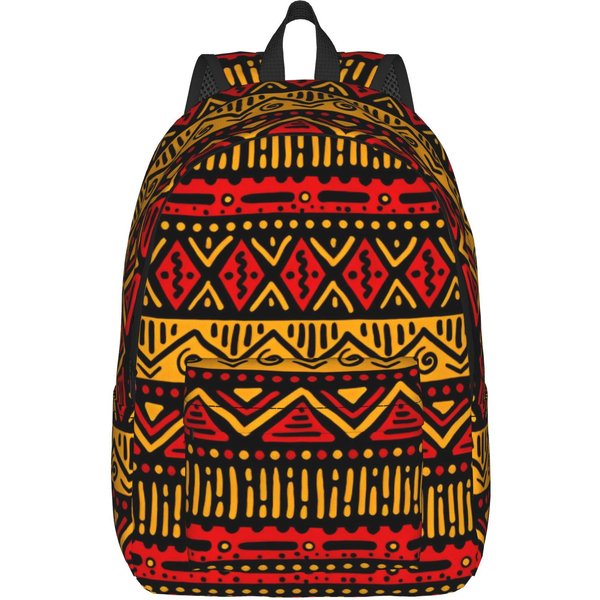 Tradycyjny Etniczny Plecak Plemienny Dla MężCzyzn Kobiet Moda Student Biznesowy Plecak Na Co Dzień Kolorowe Torby PłóCienne Na Laptop Komputer Outdoor S Black-image