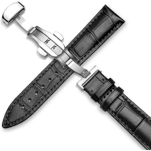 Watchband 18Mm 19Mm 20Mm 21Mm 22Mm 24Mm Pasek Do Zegarka Z Prawdziwej SkóRy CielęCej Pasek Do Zegarka Z Aligatora Ziarno Dla Tissot Seiko 19Mm-image