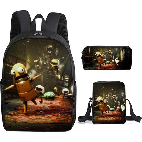R.E.P.O.. Juego 3 Piezas/Set Mochila Estudiante Escolar Bolso De Hombro NiñO Lindo Mochila De Viaje Regalos De CumpleañOs Para NiñOs-image