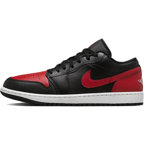 Zapatillas Air Jordan 1 Low Bred Para Hombre Negro Varsity-Rojo Blanco 553558-067 46 Black-image