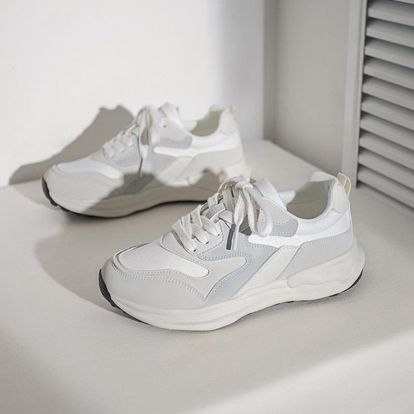 Primavera Y Verano Nuevos Zapatos Forrest Gump Zapatos Deportivos Casuales Con Plataforma Para Aumentar La Altura Para Mujer CombinacióN Con Todo Zapatos De Papá 40 Gray-image
