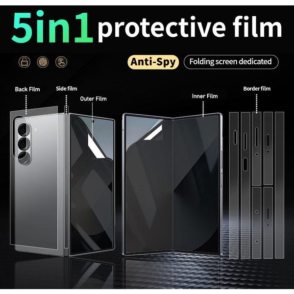 Folia HydrożElowa PrywatnośCi Dla Samsung Galaxy Z Fold 3 4 5 6 Ochronna Folia Na Ekran Anti-Spy Z Fold 3-image