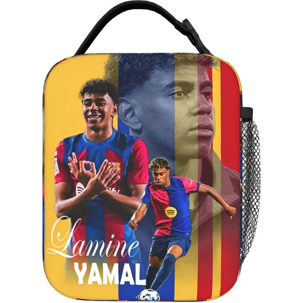 Lamine Y-Yamal FúTbol Bolsa De Almuerzo Aislada Contenedor Grande Para Comida Bolsa TéRmica Fiambrera Bolso Tote Oficina Exterior Bolsa Bento One Size-image