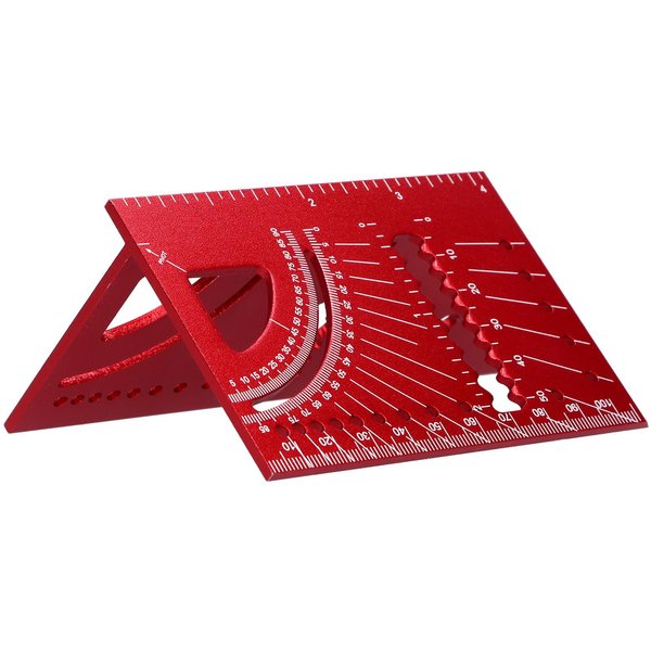 Regla De MedicióN De TamañO Cuadrado Para CarpinteríA, AleacióN De Aluminio, Inglete 3D, Herramienta De MedicióN De áNgulos De 45 A 90 Grados-image