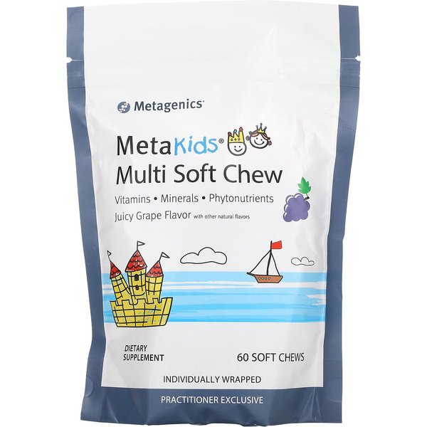 Metagenics, Metakids, Multimasticables Blandos, Sabor Uva Jugosa, 60 Masticables Blandos-image