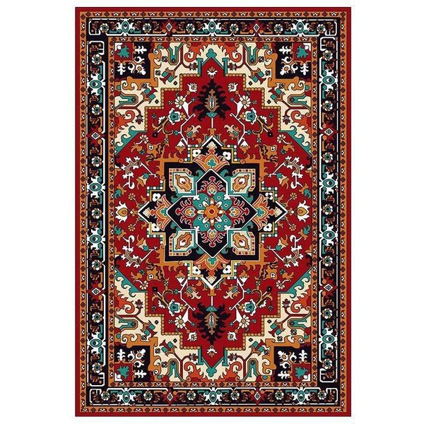 Retro Bohemia Perski Dywan AntypośLizgowy Luksusowy Dywan Do Salonu Sypialni Sofy Gabinetu Kuchni Mata Na Drzwi Dekoracja 120*160Cm-image