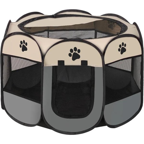 Tienda Plegable Para Mascotas Perrera HabitacióN De Parto Para Gatos Valla Octogonal Refugio Para Cachorros Tienda De Verano Para Mascotas Desmontable Jaula Para Gatos Para Exteriores Vallas Para Perros M 91X91X58Cm-image