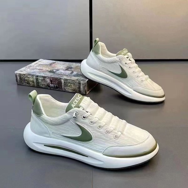 Zapatos De Hombre Nuevos De Verano Zapatos Deportivos Casuales Para Hombre Malla Transpirable Suela Gruesa CóModos Zapatos De Papá Zapatos De Hombre 44 White-image