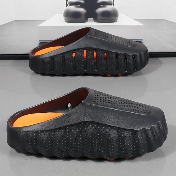 Letnie MęSkie PółKapcie Outdoor OddychająCe Para Buty PlażOwe Platforma Lekkie MięKkie MęSkie SandałY Damskie Ogrodowe Codzienne Buty 40-41 Black-image