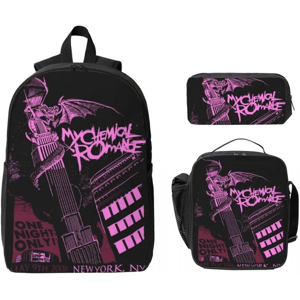 MCR My Chemical Romance Banda De Rock Mochila Infantil Lonchera Bolsas Para BolíGrafos Para NiñOs NiñAs Mochilas Bolso Escolar Set De Mochila Escolar-image