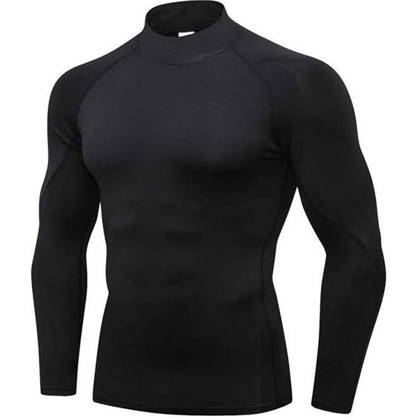 Camisetas Deportivas De Manga Larga De Cuello Alto Para Hombre, Ropa Ajustada Para Fitness, Entrenamiento De Yoga, Correr, Medias De Ciclismo De Secado RáPido XL-image