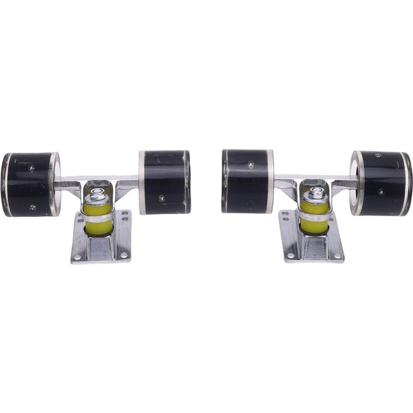 1 Par De Ejes Y Ruedas Para Patineta PU Longboard 3.2 Pulgadas Ejes Ruedas Set Combinado Para Cruiser AleacióN De Aluminio 55X45Mm Negro-image